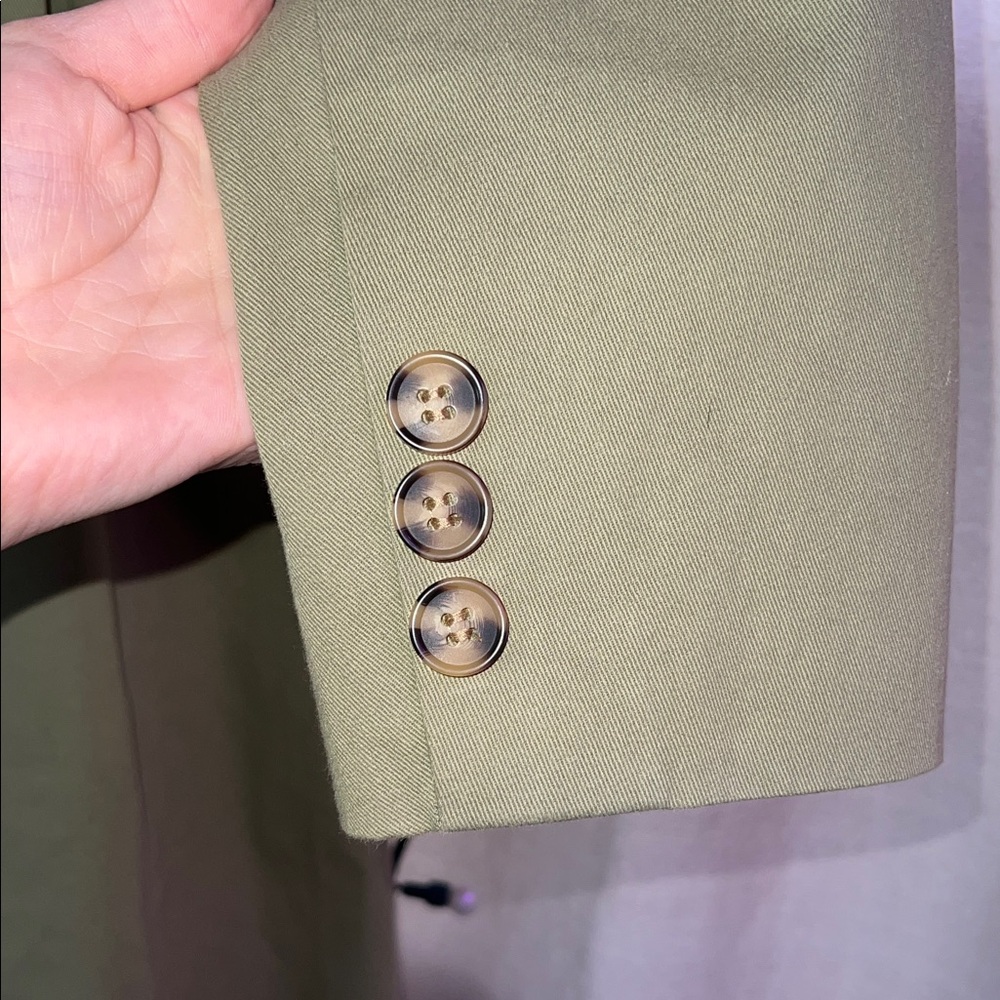 7 For All Mankind Olive Trench Coat - Picture 5 of 7